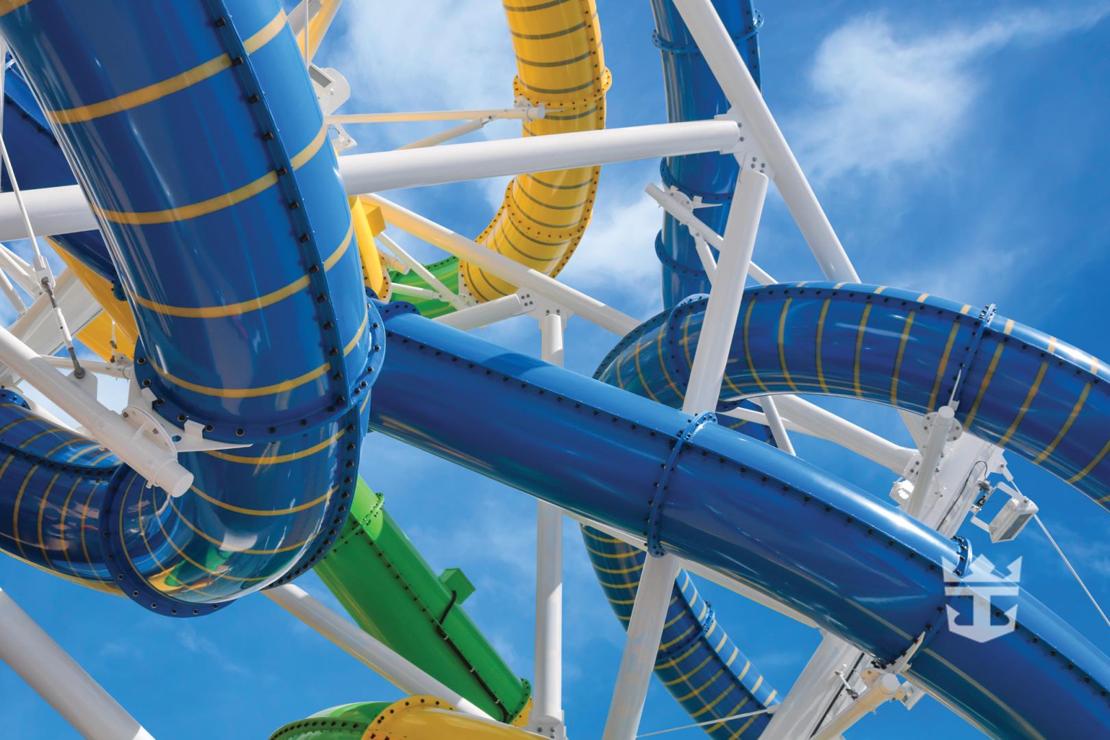 View from below of Perfect Storm waterslide